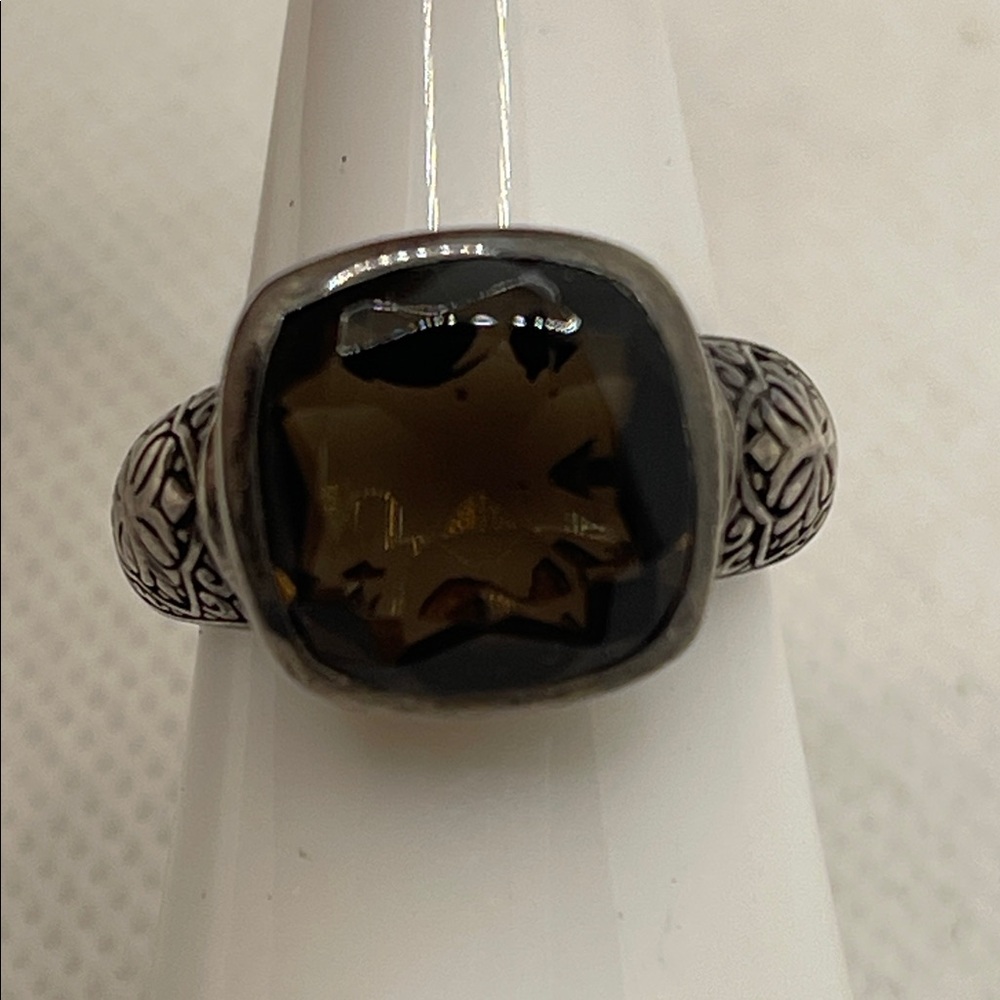 Janice Girardi 925 Sterling Silver Brown Smokey Quartz Ring